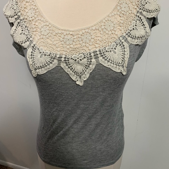 3 for $18 Forever 21 Gray tank lace collar sz S/P - Picture 1 of 4